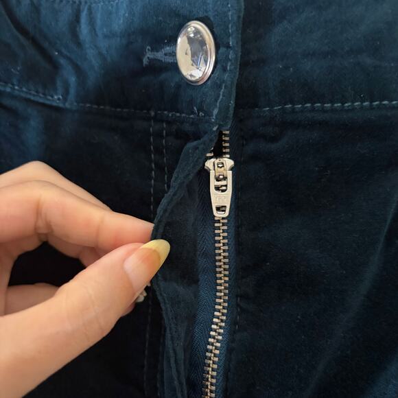 CHICO'S NWT Velveteen 5 Pocket Jeweled Button Pants in Dark Green Size 2.5/L/14 - Picture 9 of 14